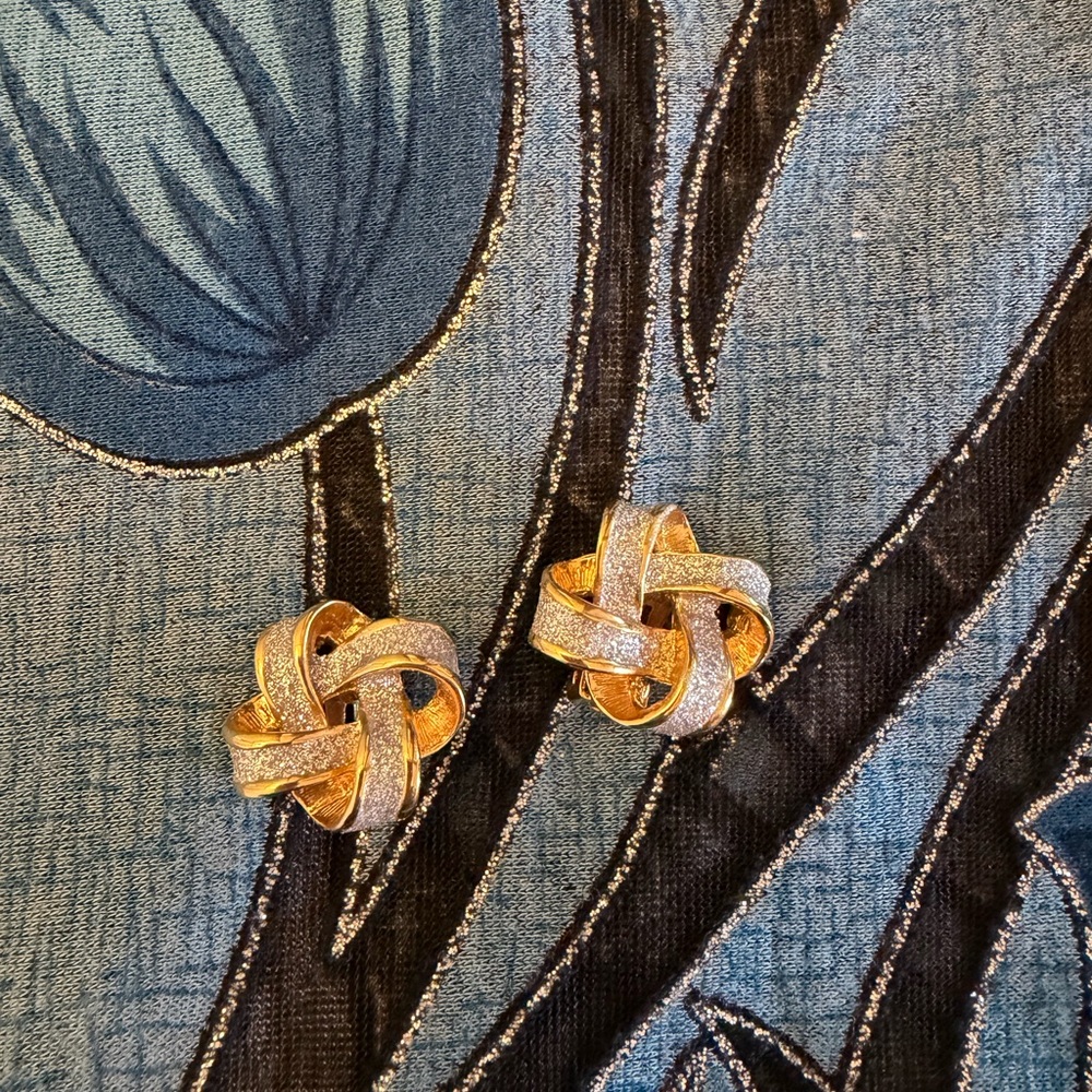Elegant Gold and Silver Knot Earrings